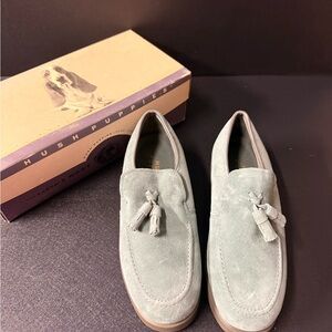 Hush Puppies Women's BEAU FADED TEAL Suede Tassel Loafers